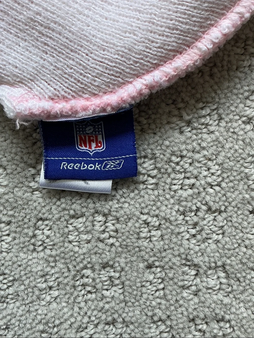 Reebok Kids Pink & White Team Logo Knit Beanie